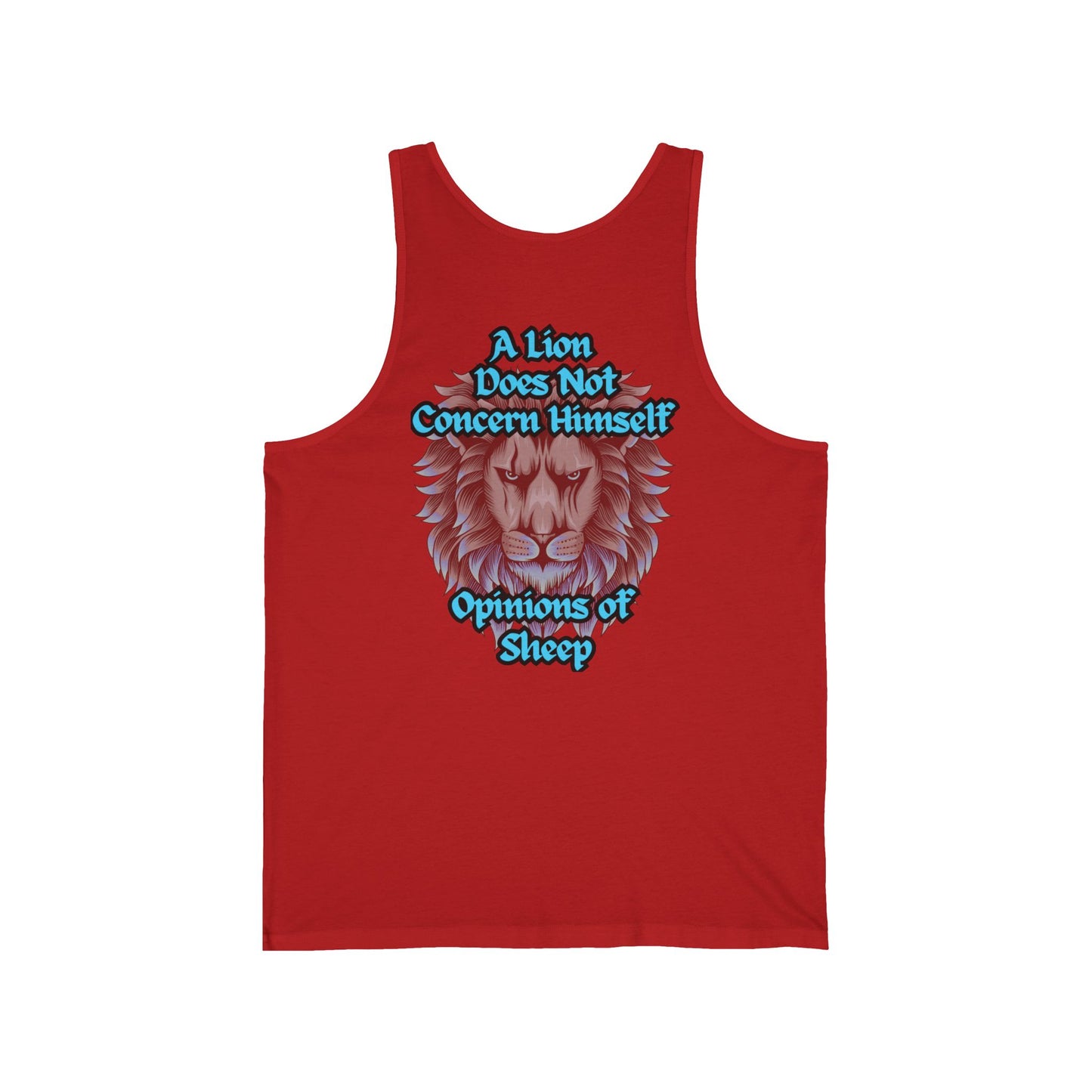 Maverick Lion Quote Unisex Jersey Tank - Empowering Graphic Tee for Bold Individuals