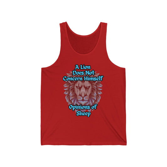 Unisex Jersey Tank - A Lion Does Not Concern Himself | Motivational Quote Shirt