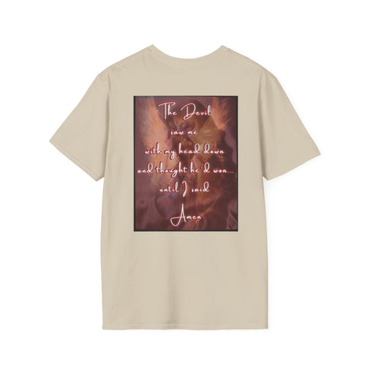 Inspirational Unisex Softstyle T-Shirt - 'The Devil Saw Me' Design