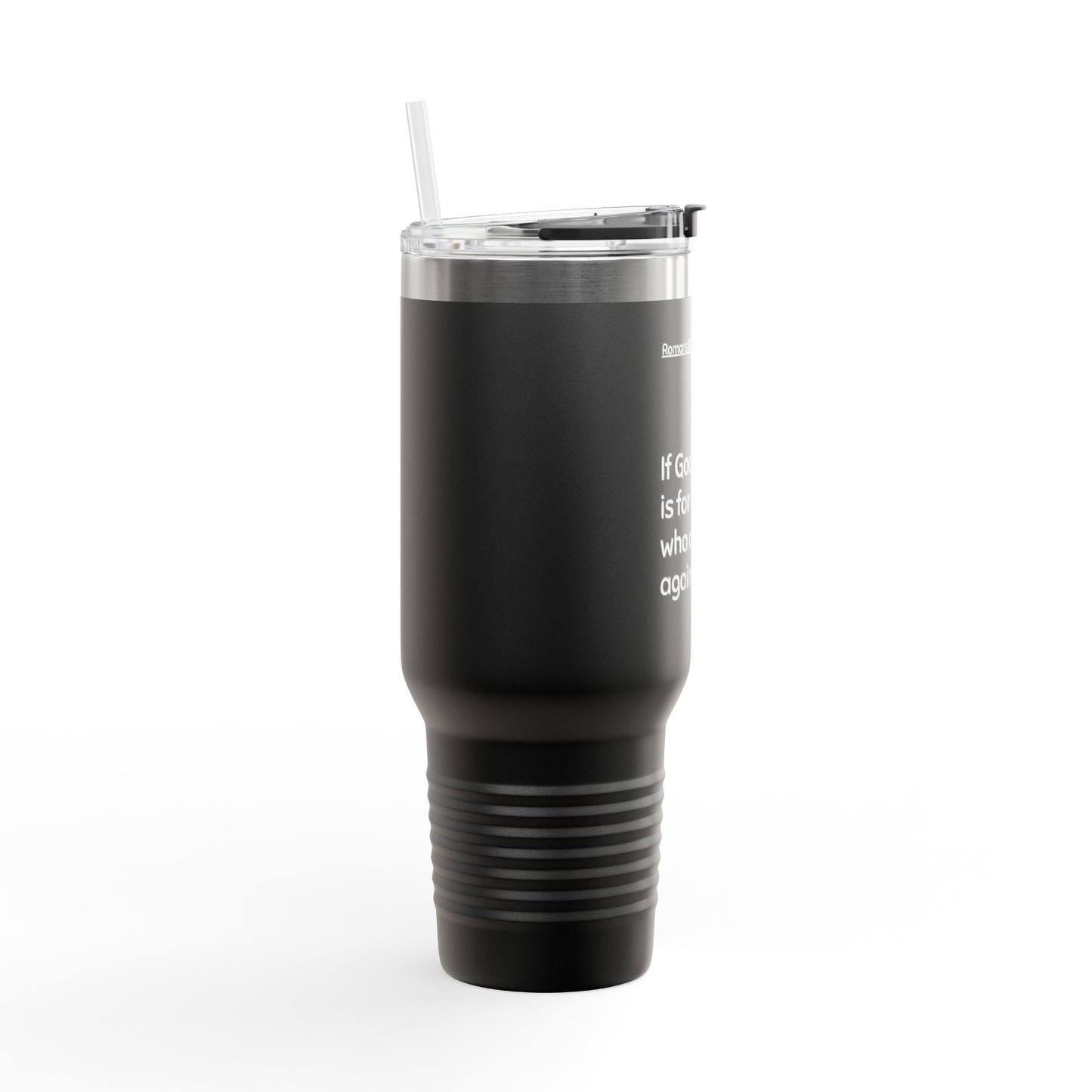 Insulated Travel Mug - Romans 8:31 Cross Design